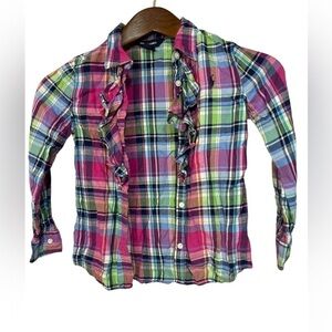 Ralph Lauren plaid shirt with ruffles.